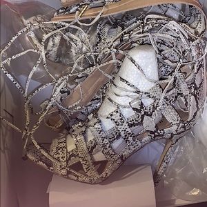 Snakeskin knee high sandal. Aquazzura inspired